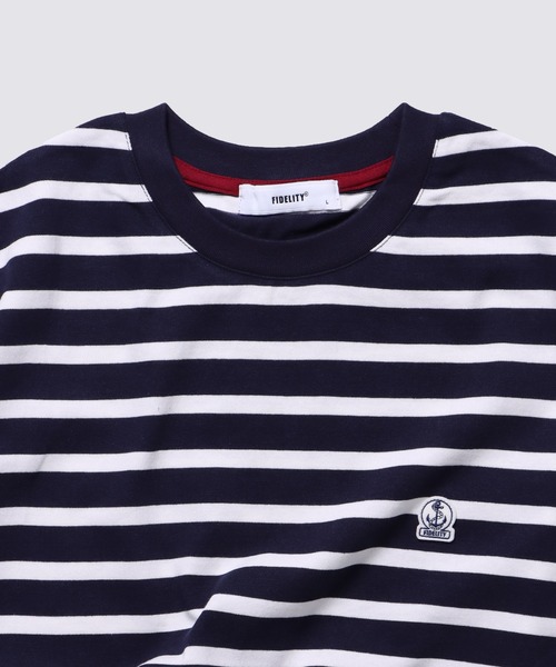 FIDELITY（フィデリティ）の「BORDER S/S CREW / 半袖ボーダークルーネックシャツ（Tシャツ/カットソー・メンズ・ブルー/オフホワイト/ダークネイビー/イエロー/キナリ/チャコール・X-LARGE/LARGE/MEDIUM）」の15枚目の写真