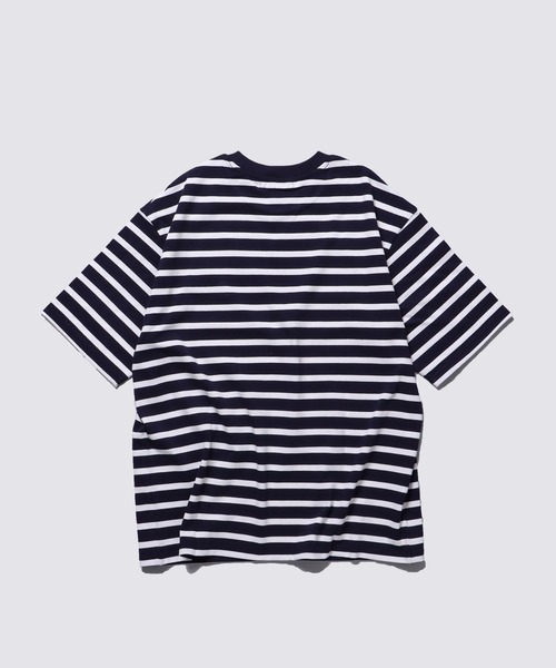 FIDELITY（フィデリティ）の「BORDER S/S CREW / 半袖ボーダークルーネックシャツ（Tシャツ/カットソー・メンズ・ブルー/オフホワイト/ダークネイビー/イエロー/キナリ/チャコール・X-LARGE/LARGE/MEDIUM）」の8枚目の写真