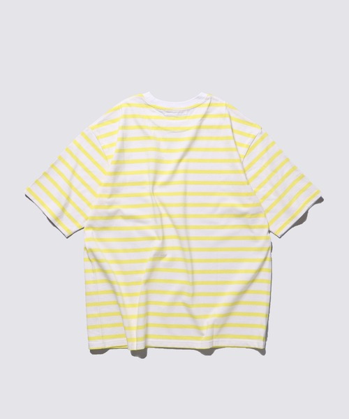 FIDELITY（フィデリティ）の「BORDER S/S CREW / 半袖ボーダークルーネックシャツ（Tシャツ/カットソー・メンズ・ブルー/オフホワイト/ダークネイビー/イエロー/キナリ/チャコール・X-LARGE/LARGE/MEDIUM）」の7枚目の写真