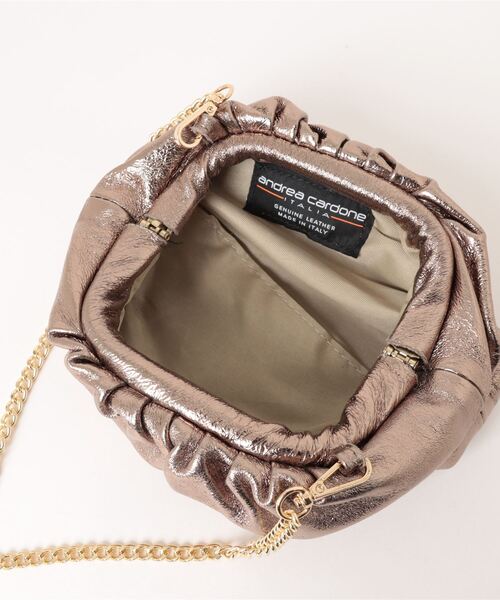 andrea cardone（アンドレアカルドネ）の「【ANDREA CARDONE】メタリックレザーチェーンバッグ(Q46439)（ショルダーバッグ・レディース・ゴールド/ブロンズ/シルバー・ALL）」の15枚目の写真