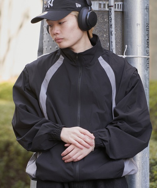 PUBLUX(パブリュクス)の「PUBLUX/パブリュクス デタッチャブルナイロンジャケット/ナイロンブルゾン/ライトアウター(限定展開)(ブルゾン・メンズ・ライトグレー/ブラック/ネイビー・SMALL/MEDIUM/LARGE)」の1枚目の写真