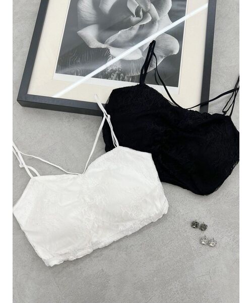 EATME（イートミー）の「レースブラTOP（キャミソール・レディース・ブラック/オフホワイト・FREE）」の2枚目の写真