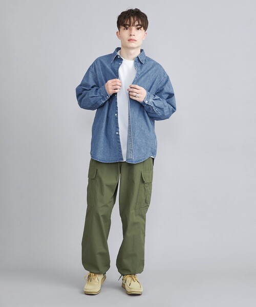 coen(コーエン)の「ワイドデニムシャツ(シャツ/ブラウス・メンズ・コバルトブルー/ネイビー・M/S/XL/L)」の7枚目の写真