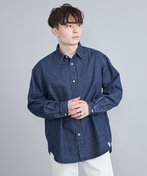 coen(コーエン)の「ワイドデニムシャツ(シャツ/ブラウス・メンズ・コバルトブルー/ネイビー・M/S/XL/L)」の8枚目の写真