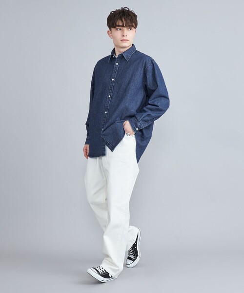 coen(コーエン)の「ワイドデニムシャツ(シャツ/ブラウス・メンズ・コバルトブルー/ネイビー・M/S/XL/L)」の9枚目の写真