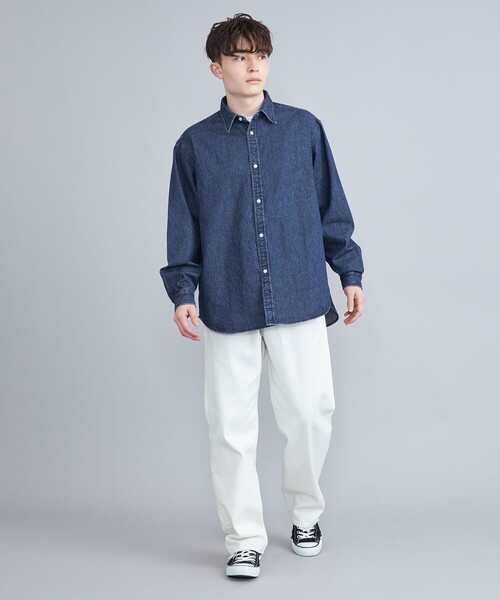 coen(コーエン)の「ワイドデニムシャツ(シャツ/ブラウス・メンズ・コバルトブルー/ネイビー・M/S/XL/L)」の11枚目の写真