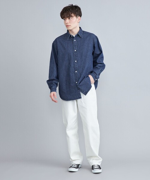 coen(コーエン)の「ワイドデニムシャツ(シャツ/ブラウス・メンズ・コバルトブルー/ネイビー・M/S/XL/L)」の12枚目の写真