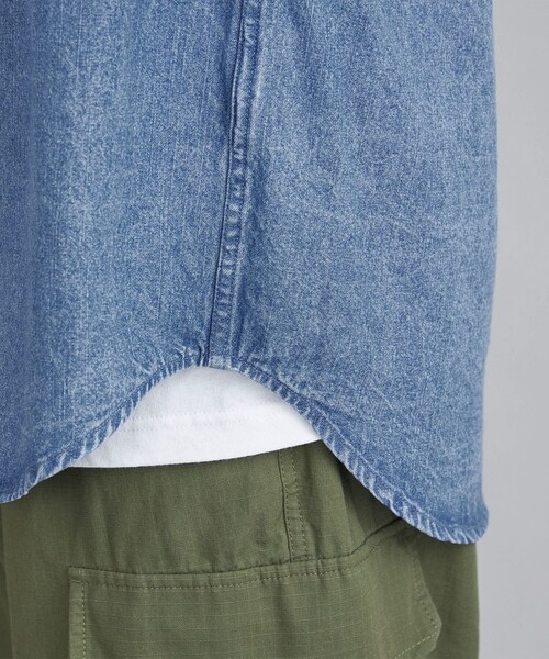 coen(コーエン)の「ワイドデニムシャツ(シャツ/ブラウス・メンズ・コバルトブルー/ネイビー・M/S/XL/L)」の18枚目の写真