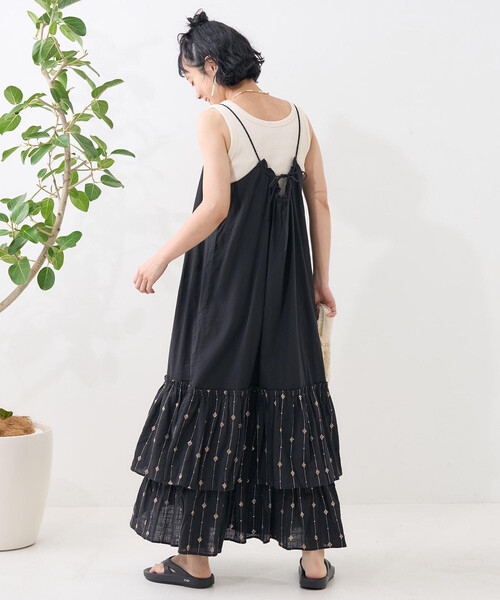 FREAK'S STORE(フリークスストア)の「インド スパンコール キャミワンピース(ワンピース・レディース・ブラック/ベージュ・フリ-)」の6枚目の写真