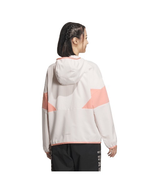 adidas（アディダス）の「アディダス adidas シーズナル ルーズフィット カラーブロック フード付きクロスジャケット（その他アウター・レディース・ベビーピンク/ブラック/ネイビー・S/M/L/XL）」の5枚目の写真