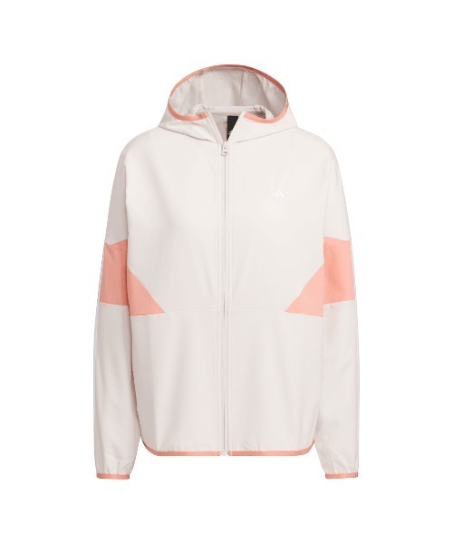 adidas（アディダス）の「アディダス adidas シーズナル ルーズフィット カラーブロック フード付きクロスジャケット（その他アウター・レディース・ベビーピンク/ブラック/ネイビー・S/M/L/XL）」の10枚目の写真