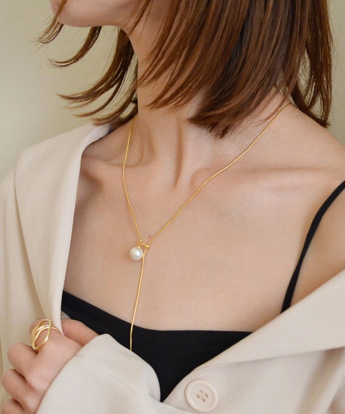 styiro（スタイロ）の「ニッケルフリー パールアジャスターネックレス（ネックレス・レディース・ゴールド/シルバー・FREE）」の2枚目の写真