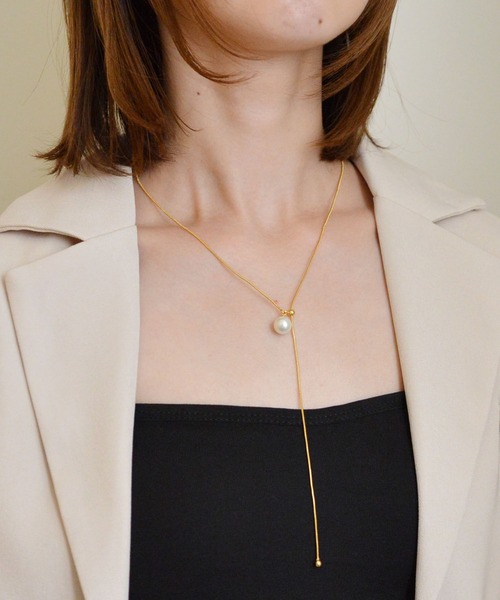 styiro（スタイロ）の「ニッケルフリー パールアジャスターネックレス（ネックレス・レディース・ゴールド/シルバー・FREE）」の5枚目の写真