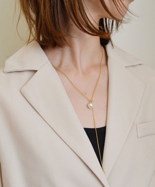 styiro（スタイロ）の「ニッケルフリー パールアジャスターネックレス（ネックレス・レディース・ゴールド/シルバー・FREE）」の6枚目の写真