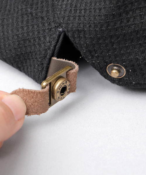 Ruben（ルーベン）の「サイドアジャスター付き ワッフル ハンチング（ハンチング/ベレー帽・メンズ・グレー/ライトグレー/ブラック・FREE）」の18枚目の写真