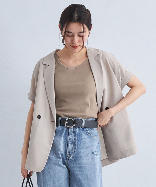 green label relaxing(グリーンレーベルリラクシング)の「ベーシック リブ タンクトップ(タンクトップ・レディース・ブラック/モカ/オフホワイト・FREE)」の3枚目の写真