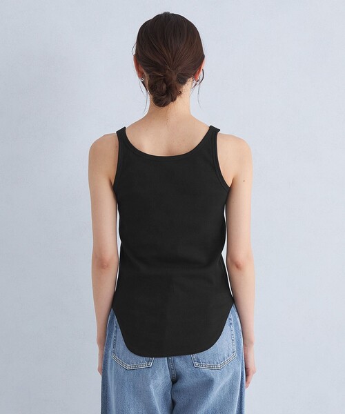 green label relaxing(グリーンレーベルリラクシング)の「ベーシック リブ タンクトップ(タンクトップ・レディース・ブラック/モカ/オフホワイト・FREE)」の9枚目の写真