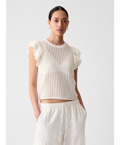 セール】クロシェ フラッタースリーブ トップス（ニット/セーター