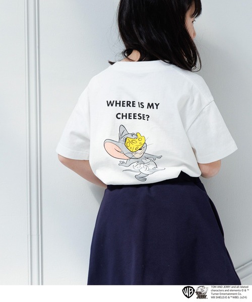 LOWRYS FARM(ローリーズファーム)の「TOM and JERRY Tシャツ 109578(Tシャツ/カットソー・キッズ・アイボリー/ホワイト/グレー・110cm/120cm/130cm/140cm/150cm)」の2枚目の写真