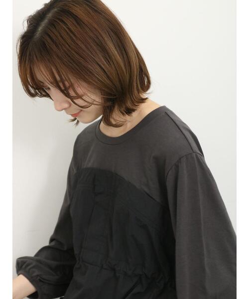 Samansa Mos2 blue（サマンサモスモスブルー）の「ドッキングドロストプルオーバー（Tシャツ/カットソー・レディース・キナリ/ブラック/チャコールグレー・F）」の5枚目の写真