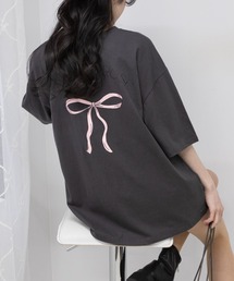 リボンプリントBIGサイズ半袖 Tシャツ
