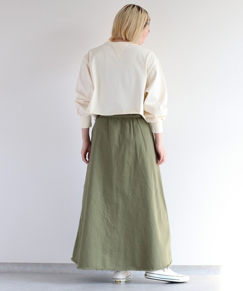 cepo（セポ）の「カラーデニムロングフレアースカート（スカート・レディース・オフホワイト/オリーブ・L/M/S）」の22枚目の写真
