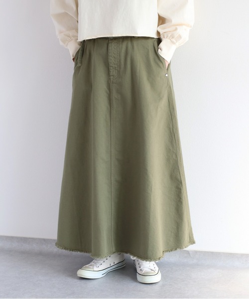 cepo（セポ）の「カラーデニムロングフレアースカート（スカート・レディース・オフホワイト/オリーブ・L/M/S）」の15枚目の写真