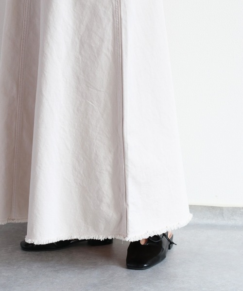 cepo（セポ）の「カラーデニムロングフレアースカート（スカート・レディース・オフホワイト/オリーブ・L/M/S）」の14枚目の写真