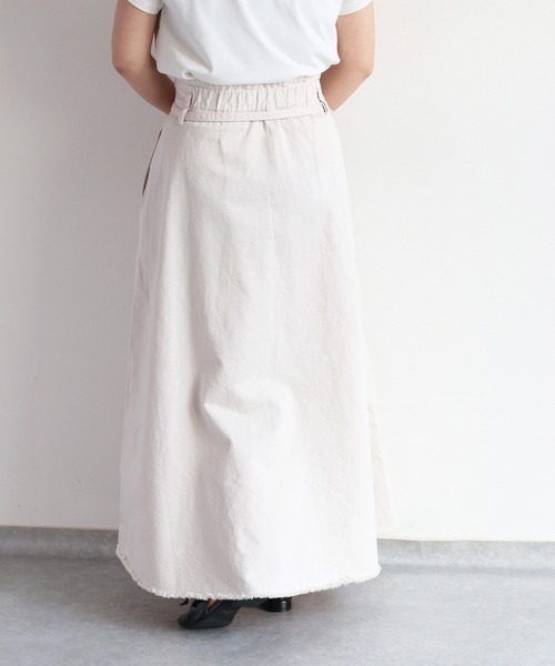 cepo（セポ）の「カラーデニムロングフレアースカート（スカート・レディース・オフホワイト/オリーブ・L/M/S）」の8枚目の写真