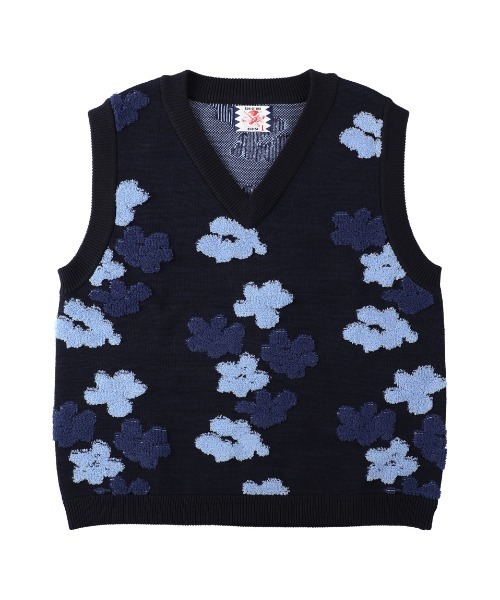 【SON OF THE CHEESE（サノバチーズ）】Flower Pattern Knit Vest