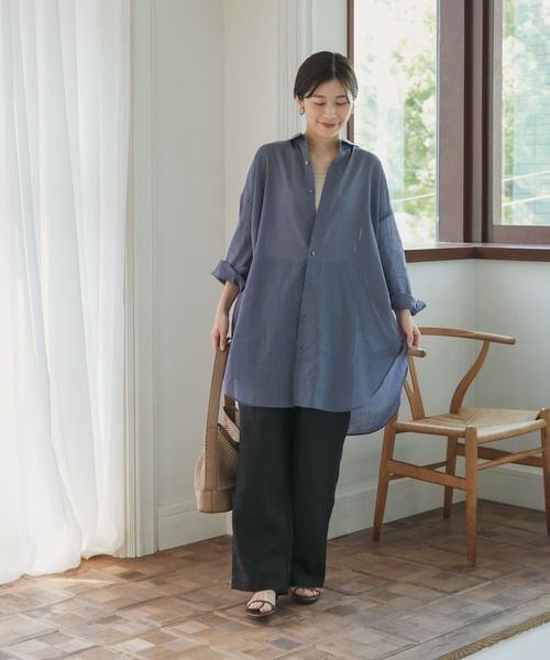 URBAN RESEARCH DOORS（アーバンリサーチドアーズ）の「ラミーコットンビックシャツ（シャツ/ブラウス・レディース・ベージュ/カーキ/ブルー・MEDIUM）」の17枚目の写真