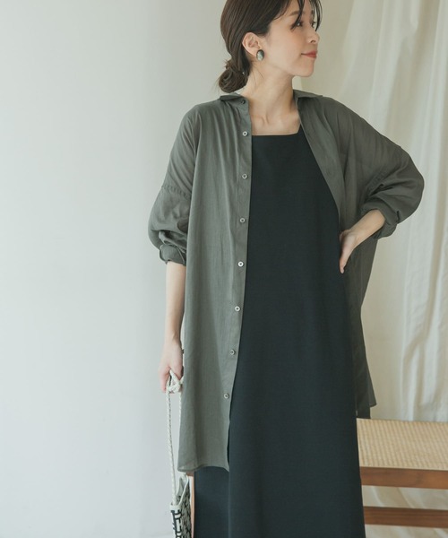URBAN RESEARCH DOORS（アーバンリサーチドアーズ）の「ラミーコットンビックシャツ（シャツ/ブラウス・レディース・ベージュ/カーキ/ブルー・MEDIUM）」の21枚目の写真