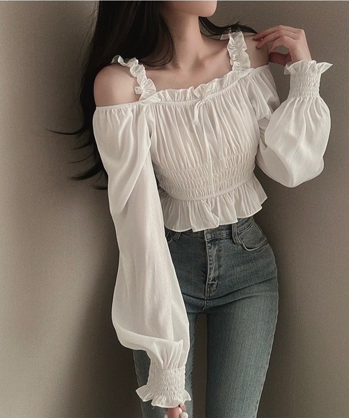 ルミネ新宿限定　ピンク色！DEICY  ＬＥ ＢＯＵＴＯＮオフショルブラウス ルミネ新宿限定 ピンク色！DEICY LE BOUTONオフショル