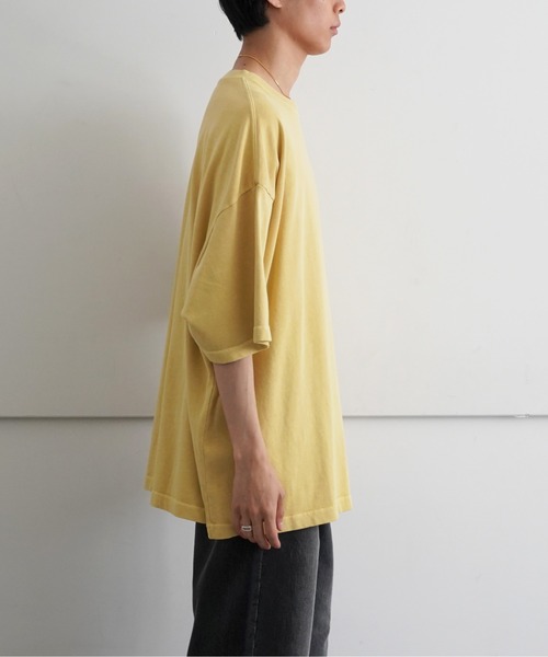 EVCON(エビコン)の「EVCON PIGMENT WIDE S/S T-SHIRT(Tシャツ/カットソー・メンズ・ライトグレー/グリーン/イエロー/ネイビー・1/2)」の9枚目の写真