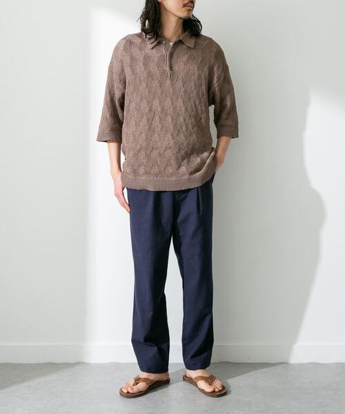 URBAN RESEARCH Sonny Label(アーバンリサーチサニーレーベル)の「リサイクルポリエステルニットポロシャツ(ニット/セーター・メンズ・ネイビー/ブルー系その他/ベージュ系その他・MEDIUM/LARGE)」の15枚目の写真