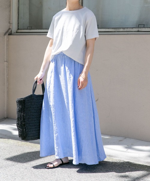 factory フレンチリネン　スカート　ヤク　heelandtoe セール】FORK&SPOON フレンチリネンスカート（スカート