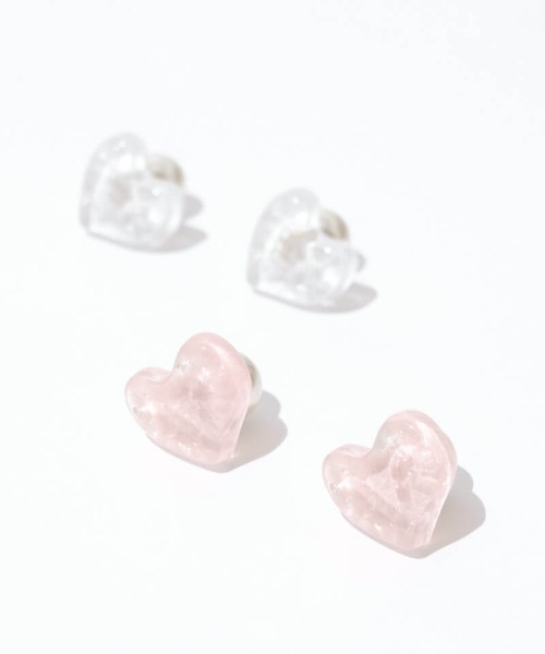 flower(フラワー)の「アイシーハートピアス(ピアス(片耳用)・レディース・ホワイト/ピンク・FREE)」の3枚目の写真