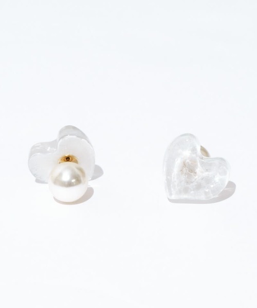 flower(フラワー)の「アイシーハートピアス(ピアス(片耳用)・レディース・ホワイト/ピンク・FREE)」の7枚目の写真