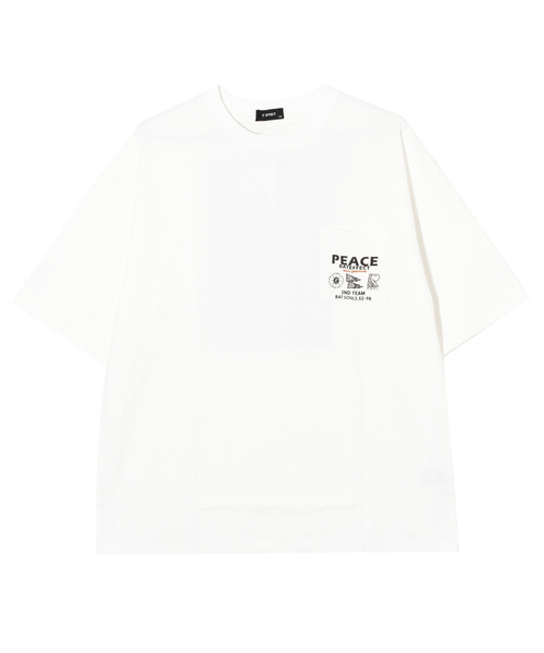 RAT EFFECT(ラットエフェクト)の「PEACEポケBIG Tシャツ(Tシャツ/カットソー・キッズ・チャコールグレー/オフホワイト/ブラック/ライトグレー・170/160/150/140/130)」の14枚目の写真