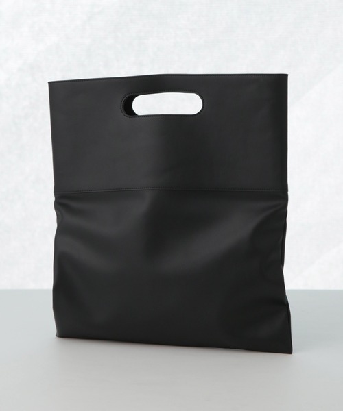 NANO universe(ナノユニバース)の「WEB限定/シンセティックレザー2WAYクラッチバッグ(クラッチバッグ・メンズ・ブラウン/ブラック・FREE)」の4枚目の写真