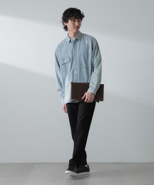 NANO universe(ナノユニバース)の「WEB限定/シンセティックレザー2WAYクラッチバッグ(クラッチバッグ・メンズ・ブラウン/ブラック・FREE)」の13枚目の写真