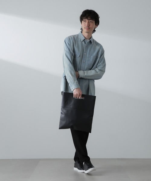 NANO universe(ナノユニバース)の「WEB限定/シンセティックレザー2WAYクラッチバッグ(クラッチバッグ・メンズ・ブラウン/ブラック・FREE)」の10枚目の写真