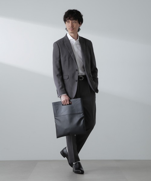 NANO universe(ナノユニバース)の「WEB限定/シンセティックレザー2WAYクラッチバッグ(クラッチバッグ・メンズ・ブラウン/ブラック・FREE)」の9枚目の写真