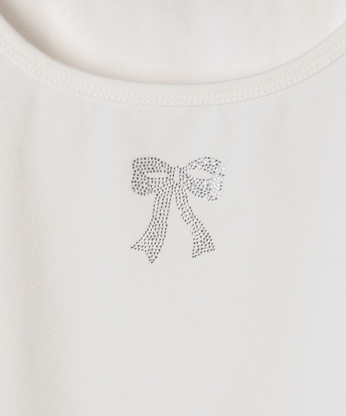 Heather(ヘザー)の「ラインストーンリボンTEE 118728(Tシャツ/カットソー・レディース・ブラック/ピンク/ホワイト・FREE)」の5枚目の写真