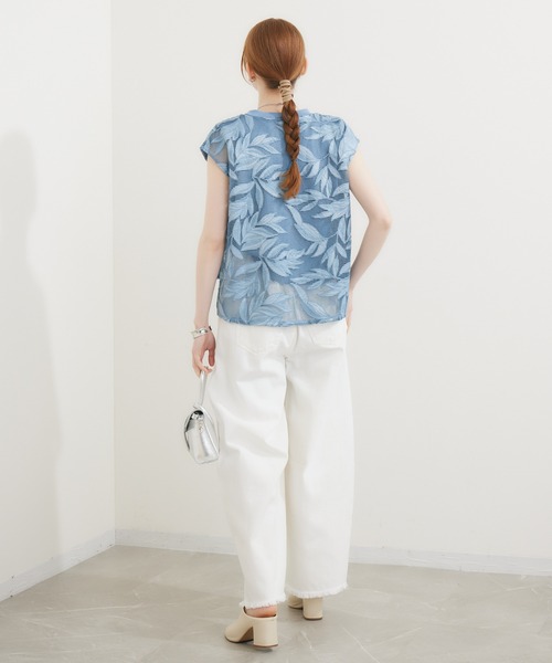 malla（マーラ）の「malla メッシュレース天竺プルオーバー（Tシャツ/カットソー・レディース・ホワイト/ブルー・FREE）」の18枚目の写真