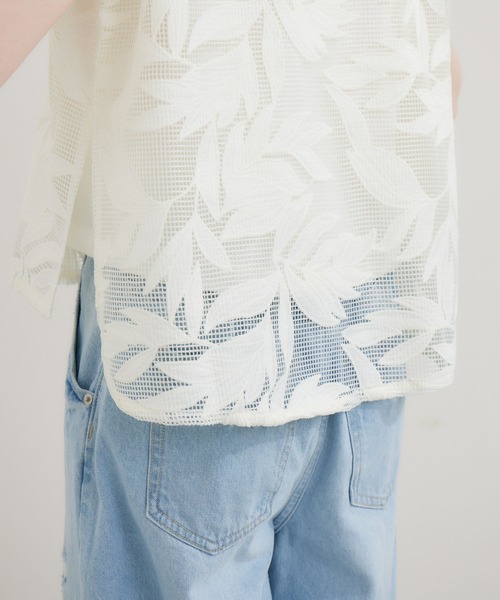 malla（マーラ）の「malla メッシュレース天竺プルオーバー（Tシャツ/カットソー・レディース・ホワイト/ブルー・FREE）」の11枚目の写真