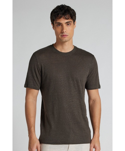 Intimissimi(インティミッシミ)の「リネン Tシャツ(Tシャツ/カットソー・メンズ・ベージュ/グリーン/ブラック/ライトブルー/ライトグレー/ブラウン/カーキ・S/M/L/XL)」の4枚目の写真