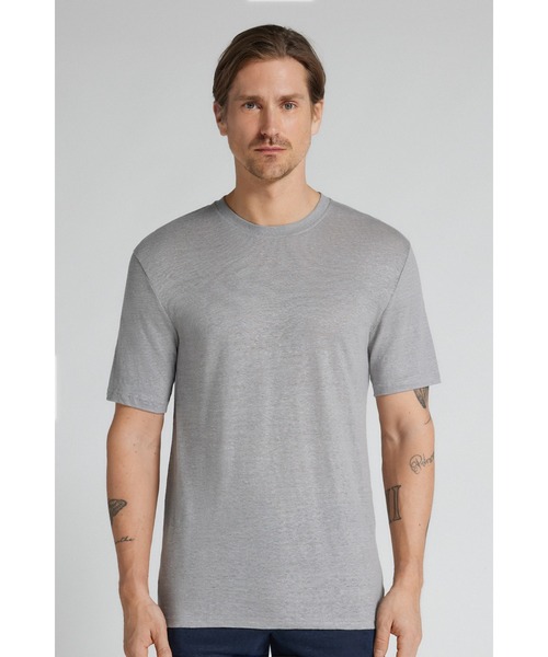 Intimissimi(インティミッシミ)の「リネン Tシャツ(Tシャツ/カットソー・メンズ・ベージュ/グリーン/ブラック/ライトブルー/ライトグレー/ブラウン/カーキ・S/M/L/XL)」の3枚目の写真