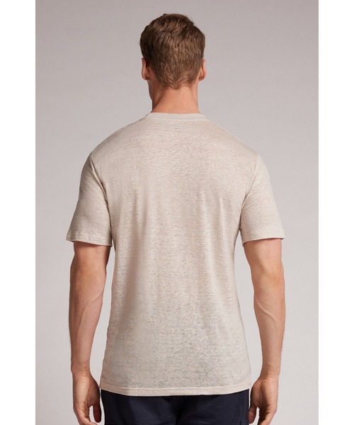 Intimissimi(インティミッシミ)の「リネン Tシャツ(Tシャツ/カットソー・メンズ・ベージュ/グリーン/ブラック/ライトブルー/ライトグレー/ブラウン/カーキ・S/M/L/XL)」の9枚目の写真