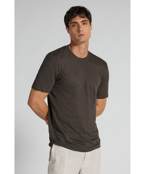 Intimissimi(インティミッシミ)の「リネン Tシャツ(Tシャツ/カットソー・メンズ・ベージュ/グリーン/ブラック/ライトブルー/ライトグレー/ブラウン/カーキ・S/M/L/XL)」の17枚目の写真